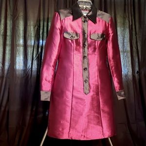 Moschino Couture! 90’s thick taffeta maroon dress